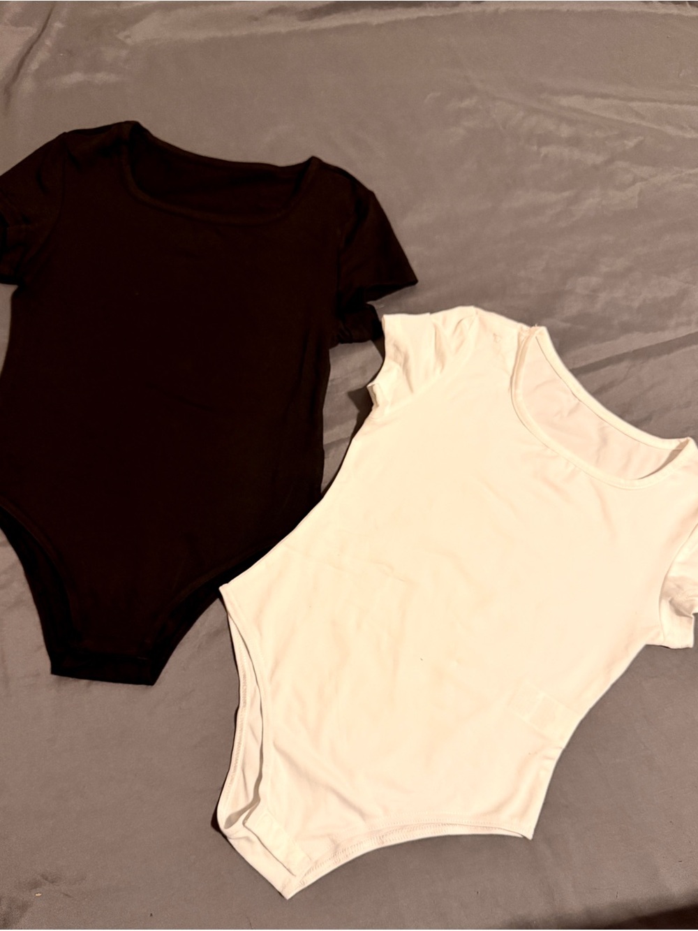 Girls Short Sleeve Bodysuit - Black & White